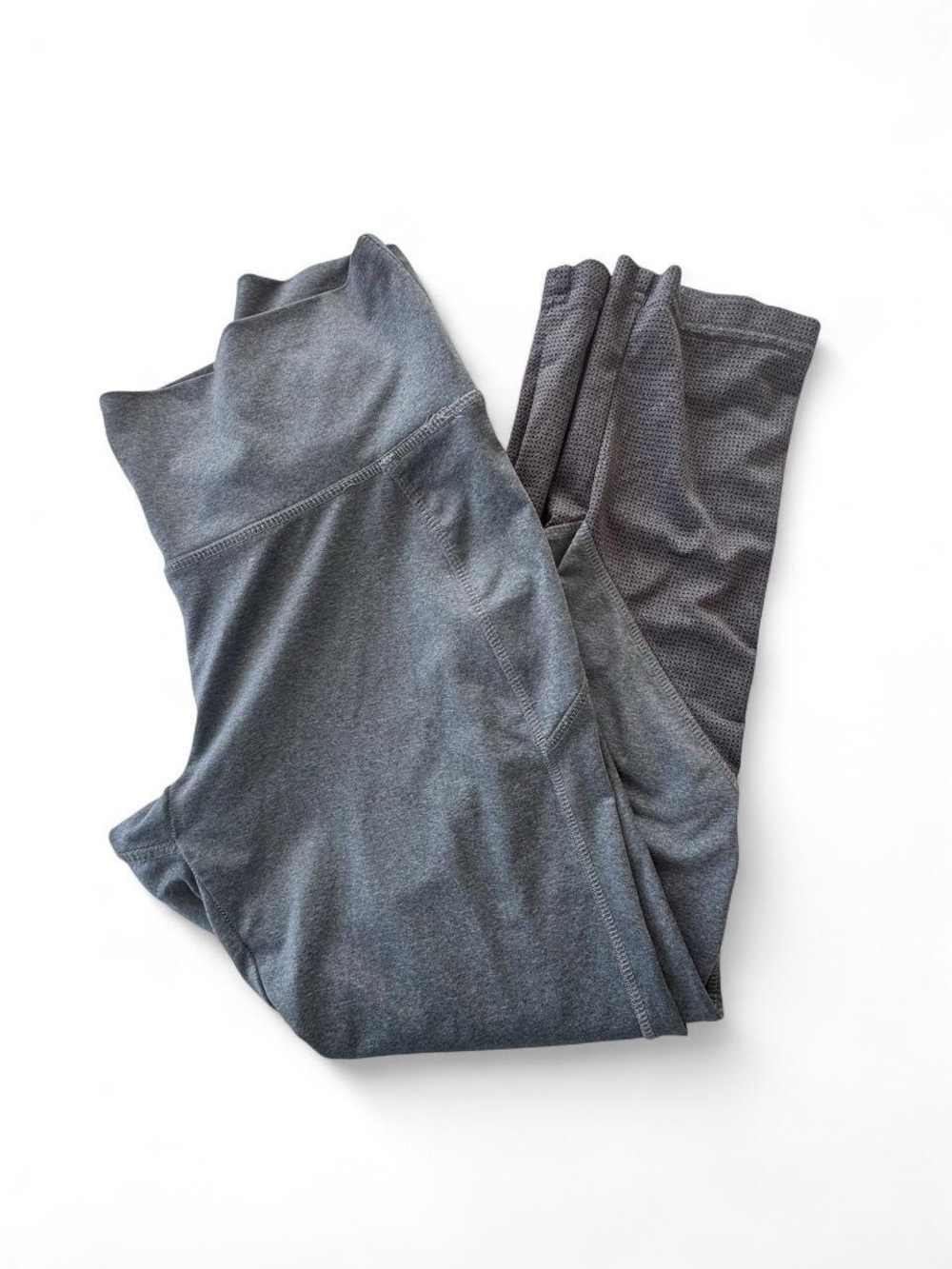 Flylow Shreggings Heather Gray Mesh Paneled Performance Cropped Leggings, Large